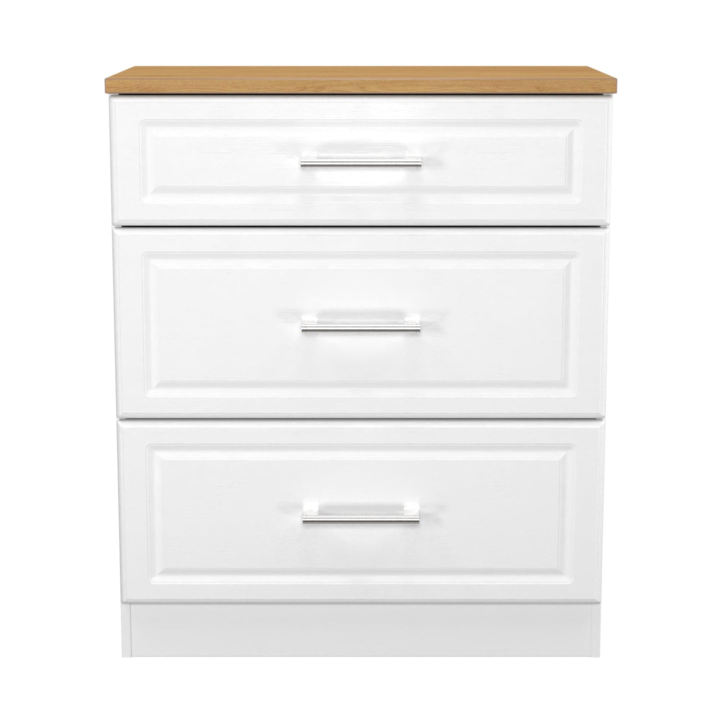Kent Chest of Drawers White & Oak 3 Drawers 39cm