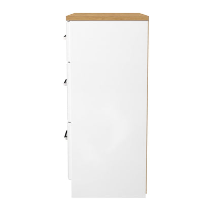 Kent Chest of Drawers White & Oak 3 Drawers 39cm