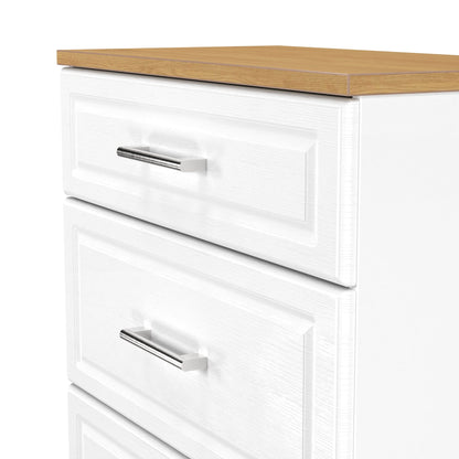 Kent Chest of Drawers White & Oak 3 Drawers 39cm