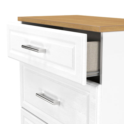 Kent Chest of Drawers White & Oak 3 Drawers 39cm