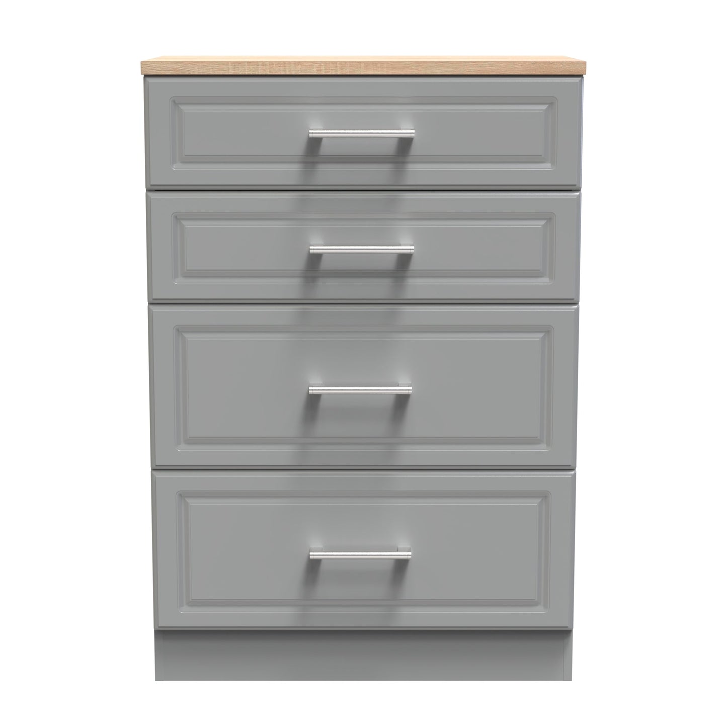 Kent Tall Chest of Drawers Grey & Oak 4 Drawers 108cm