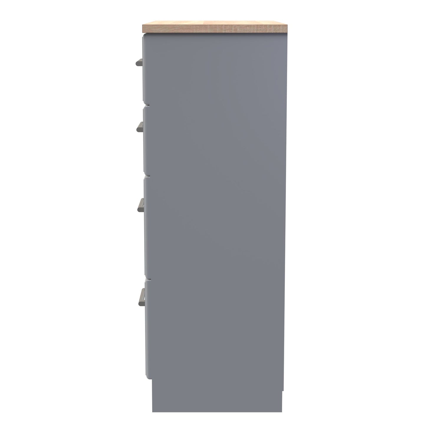Kent Tall Chest of Drawers Grey & Oak 4 Drawers 108cm