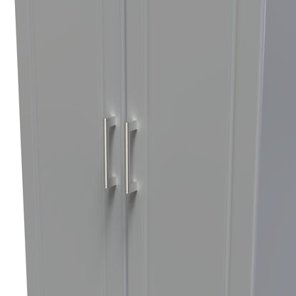 Kent Tall Wardrobe Grey & Oak 2 Doors 1 Shelf 182cm