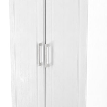 Kent Tall Wardrobe White & Oak 2 Doors 1 Shelf 182cm