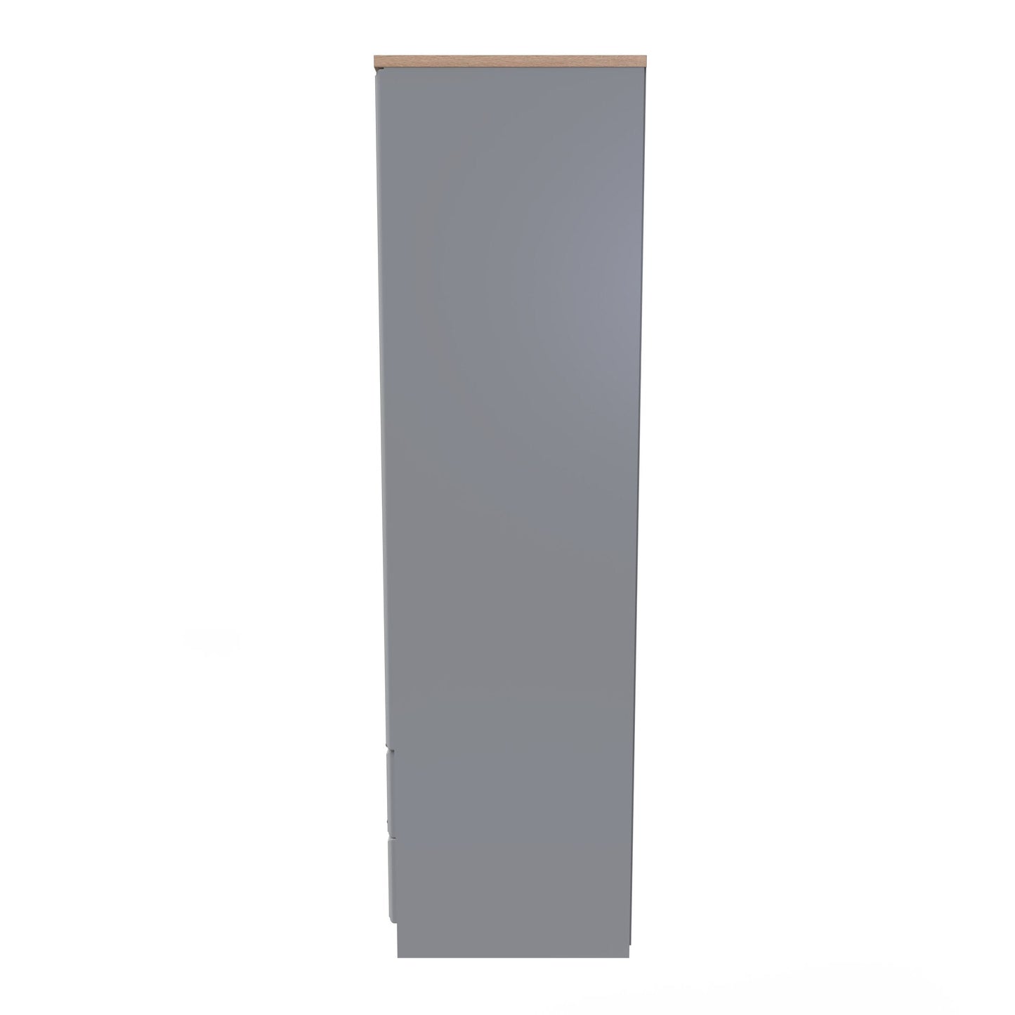Kent Tall Wardrobe Grey & Oak 2 Doors 2 Drawers 182cm