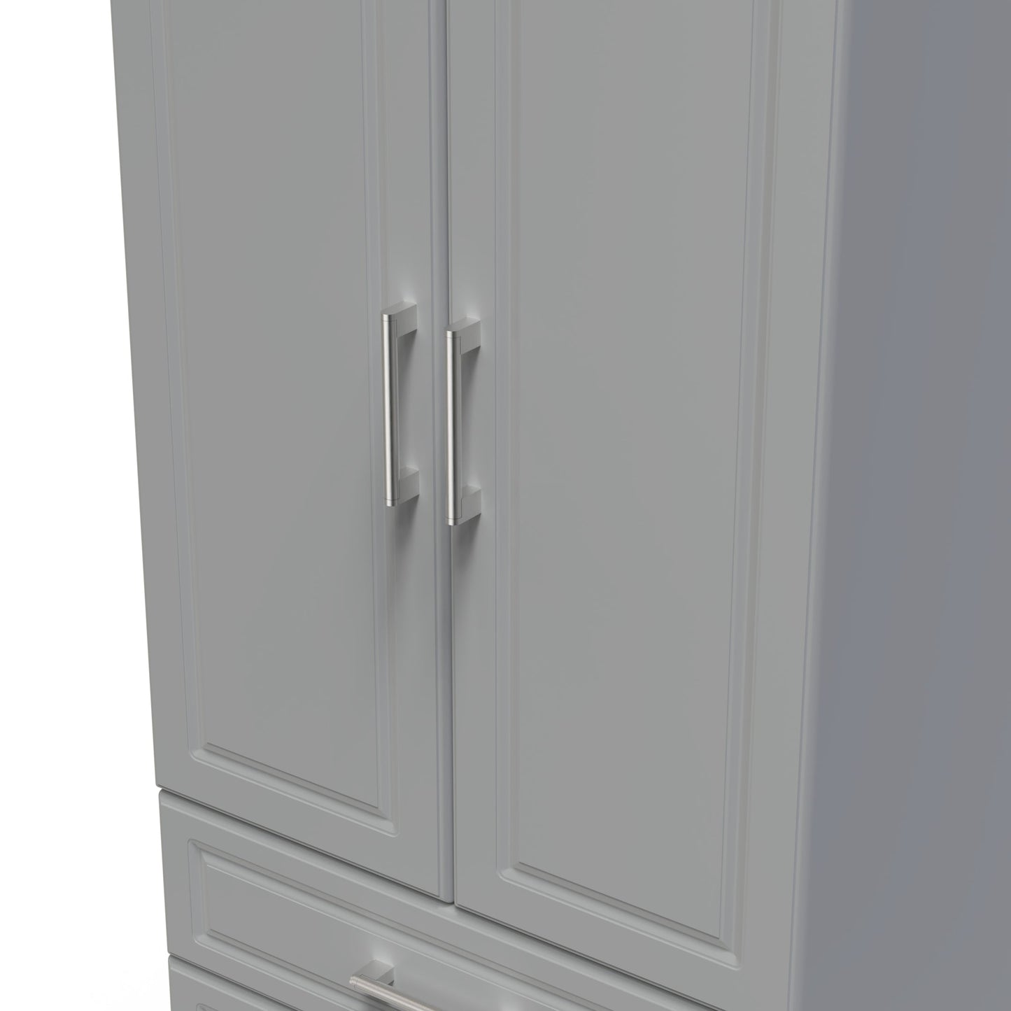 Kent Tall Wardrobe Grey & Oak 2 Doors 2 Drawers 182cm
