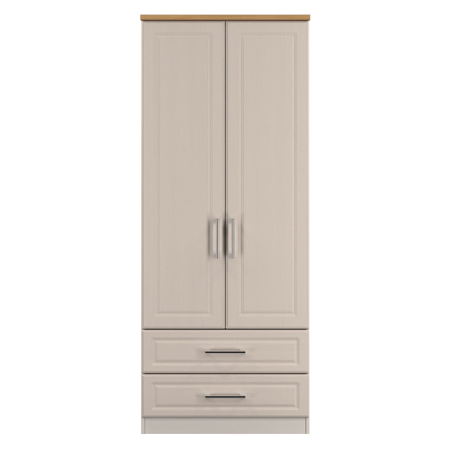 Kent Tall Wardrobe Off-White 2 Doors 2 Drawers 182cm