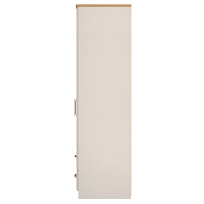 Kent Tall Wardrobe Off-White 2 Doors 2 Drawers 182cm