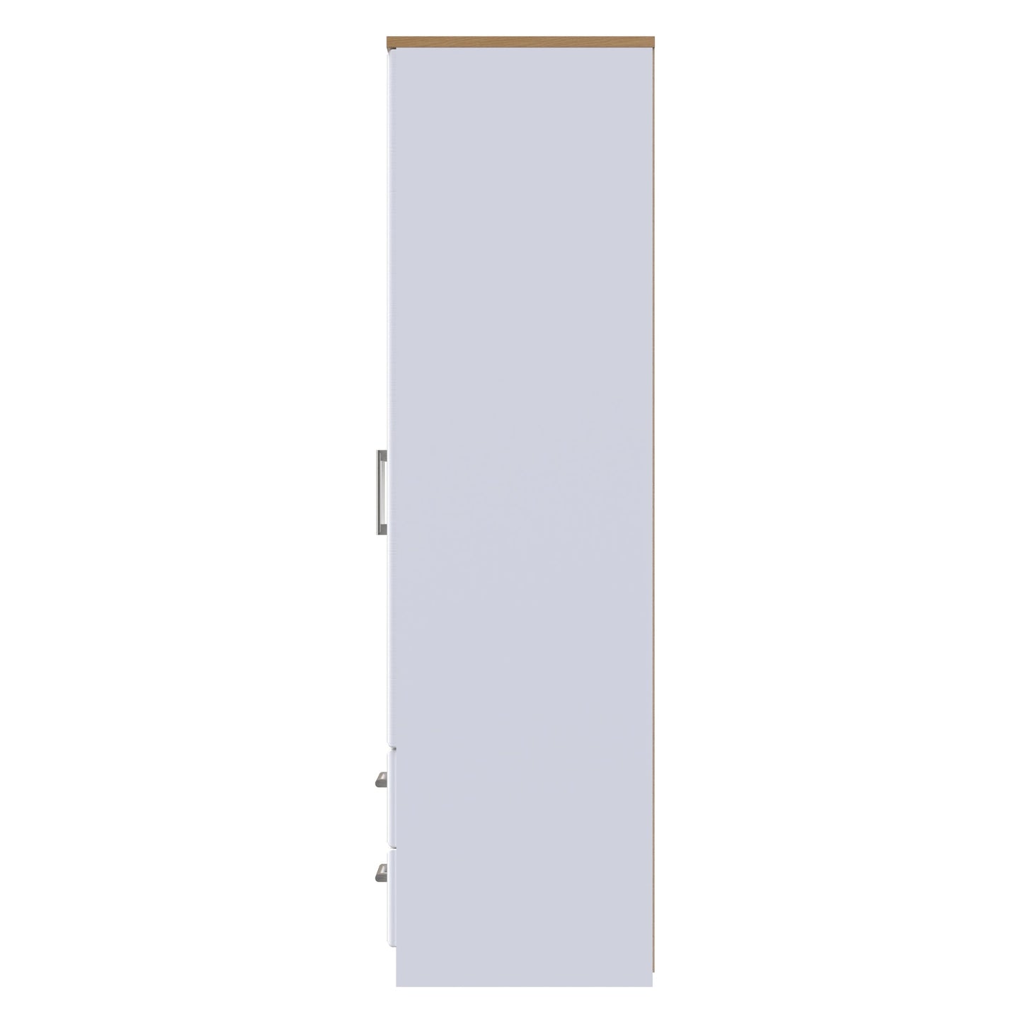 Kent Tall Wardrobe White & Oak 2 Doors 2 Drawers 182cm