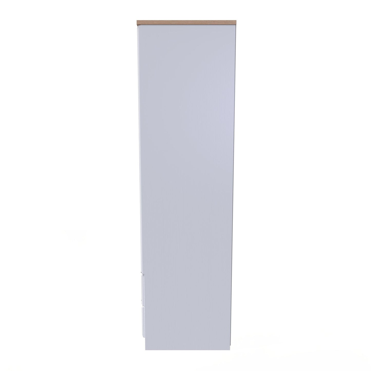 Kent Tall Wardrobe White & Oak 2 Doors 2 Drawers 182cm