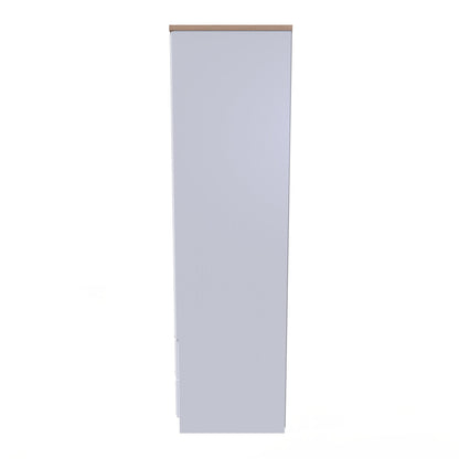 Kent Tall Wardrobe White & Oak 2 Doors 2 Drawers 182cm