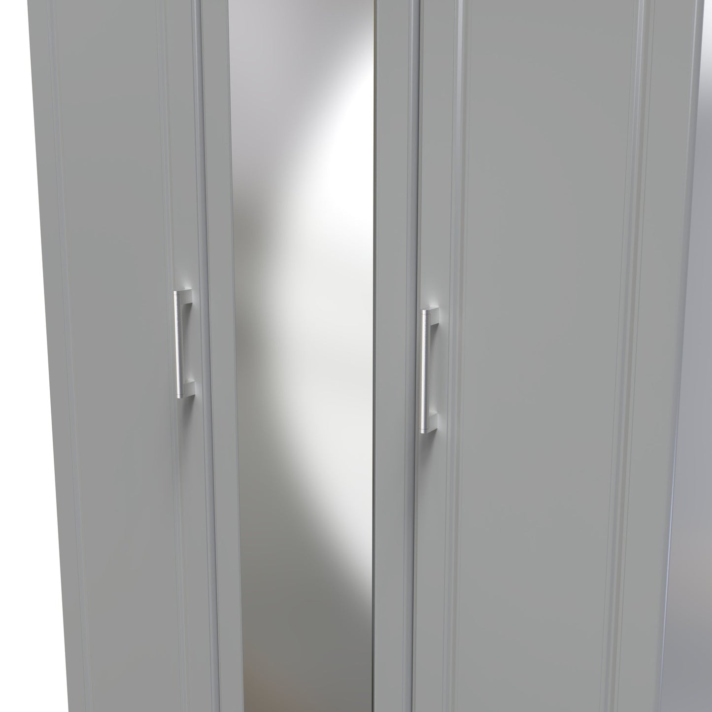 Kent Tall Mirror Wardrobe Grey & Oak 1 Shelf 182cm