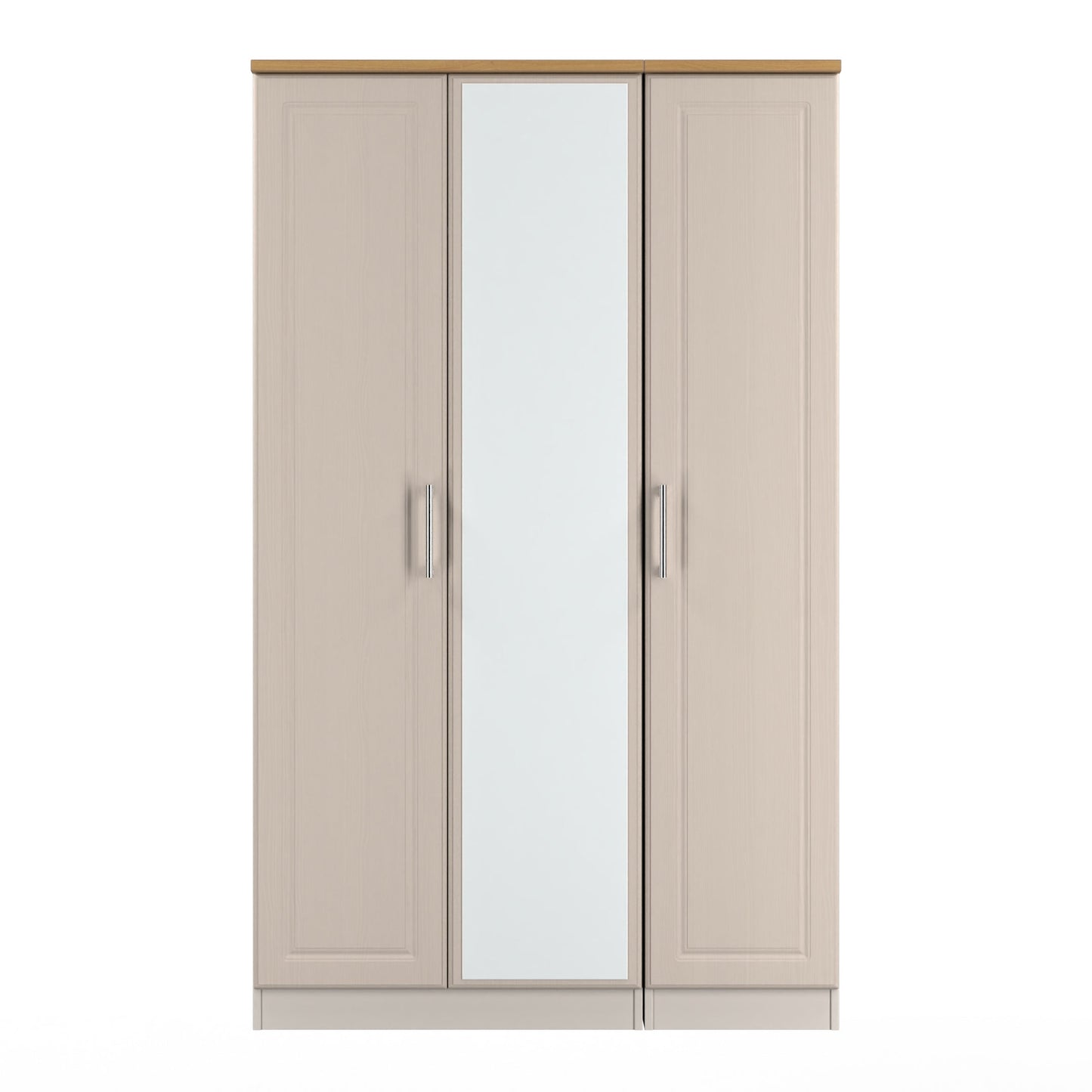 Kent Tall Mirror Wardrobe Off-White 1 Shelf 182cm