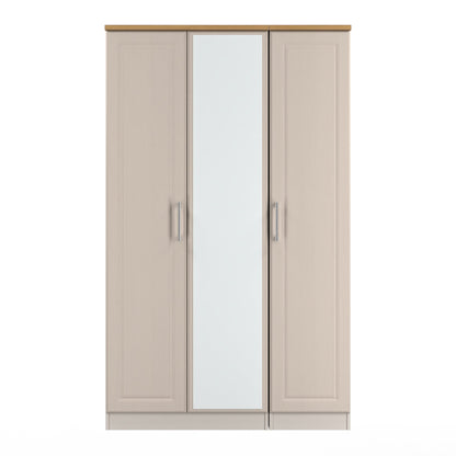 Kent Tall Mirror Wardrobe Off-White 1 Shelf 182cm