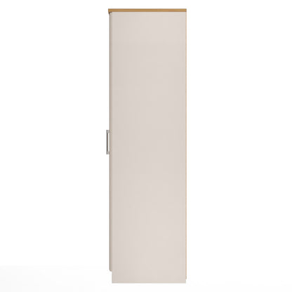 Kent Tall Mirror Wardrobe Off-White 1 Shelf 182cm