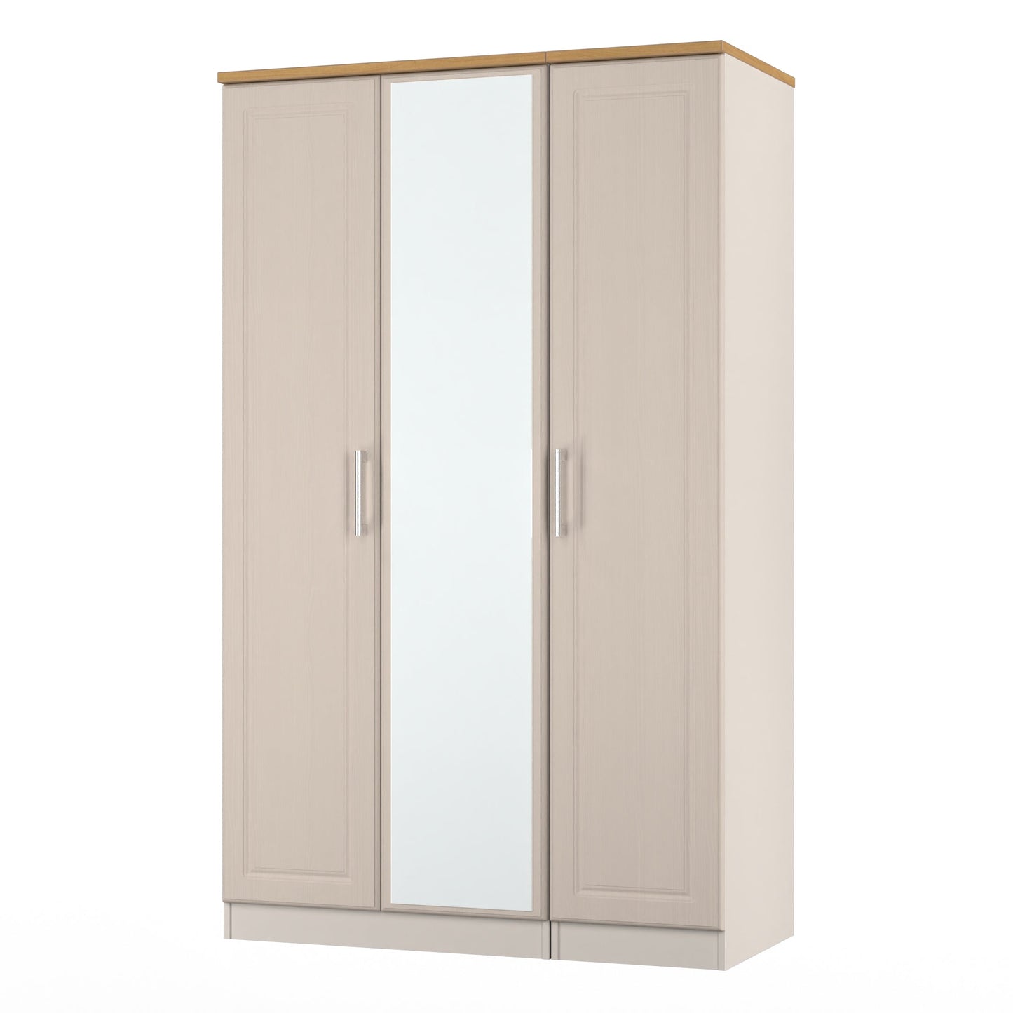 Kent Tall Mirror Wardrobe Off-White 1 Shelf 182cm