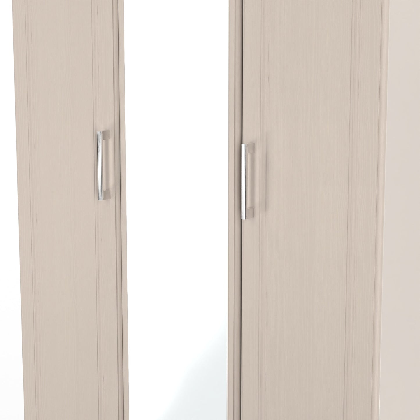 Kent Tall Mirror Wardrobe Off-White 1 Shelf 182cm
