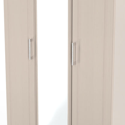 Kent Tall Mirror Wardrobe Off-White 1 Shelf 182cm