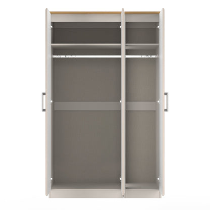 Kent Tall Mirror Wardrobe Off-White 1 Shelf 182cm