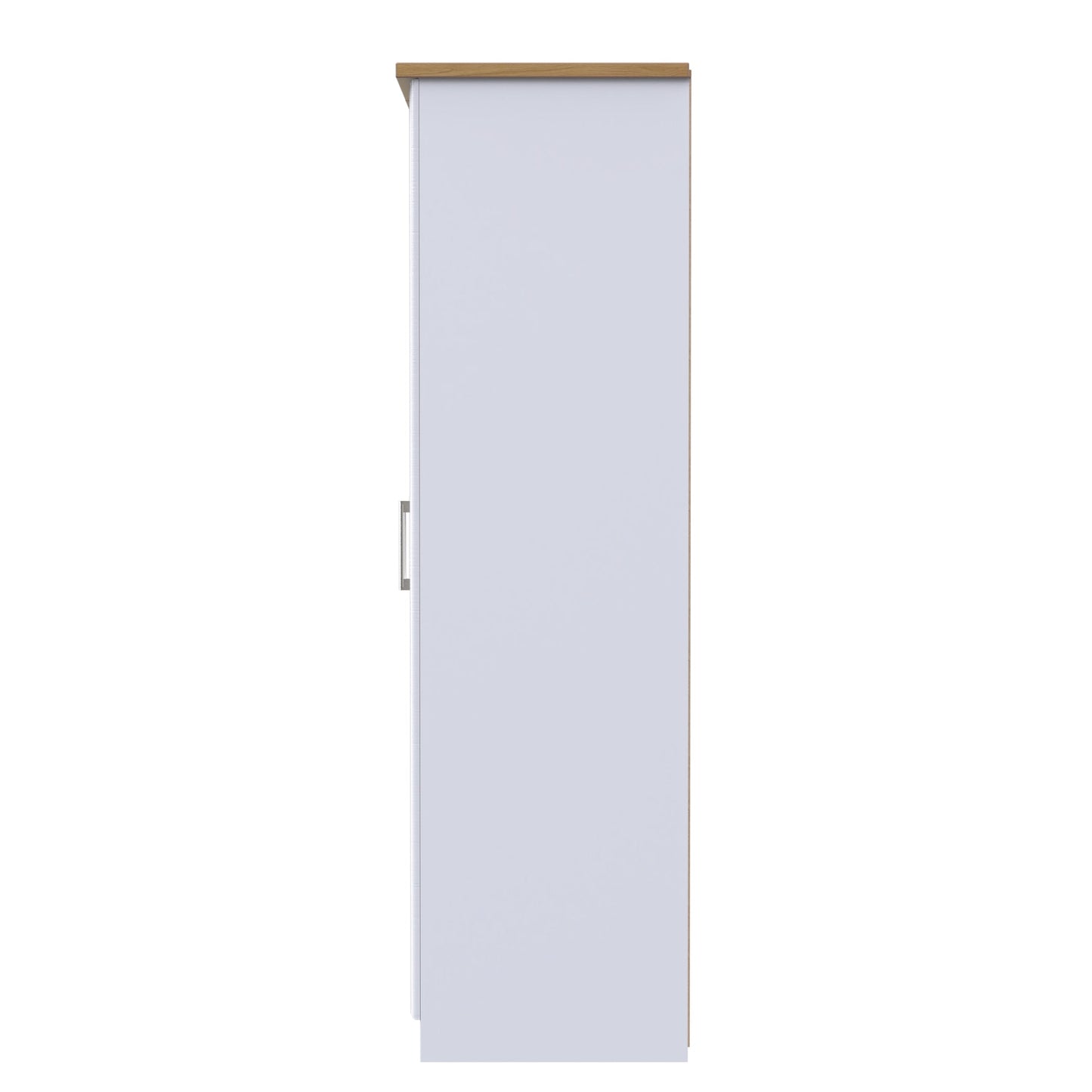 Kent Tall Mirror Wardrobe White & Oak 1 Shelf 182cm