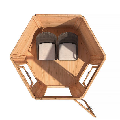 Shire Kendall 6' 10" x 7' 10" Hexagonal Hip Summerhouse - Premium Dip Treated Tongue & Groove