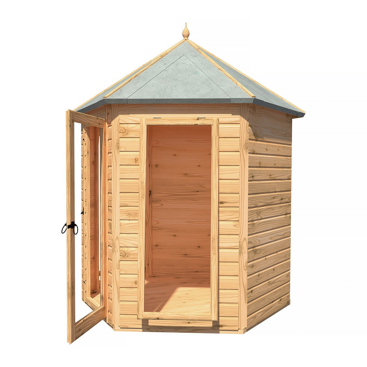 Shire Kendall 6' 10" x 7' 10" Hexagonal Hip Summerhouse - Premium Dip Treated Tongue & Groove