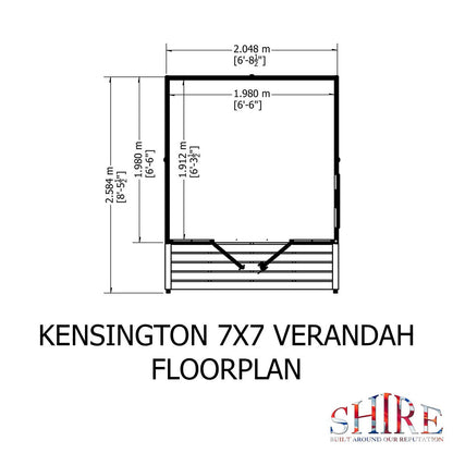 Shire Kensington 8' 5" x 6' 8" Apex Summerhouse - Premium Dip Treated Shiplap