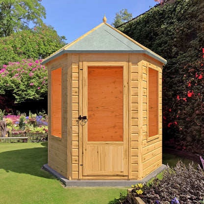 Shire Keswick 6' 10" x 7' 10" Hexagonal Hip Summerhouse - Premium Dip Treated Shiplap Primary Image