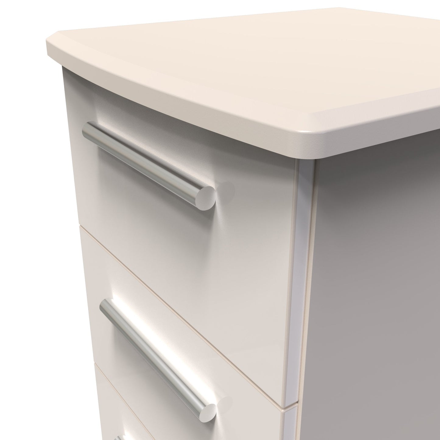 Knightsbridge Bedside Table Off-White 3 Drawers 70cm