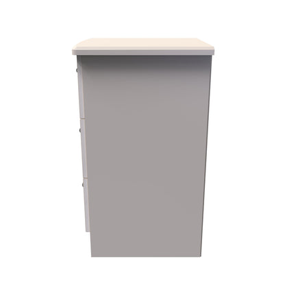 Knightsbridge Bedside Table Off-White 3 Drawers 70cm