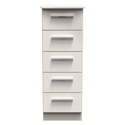 Knightsbridge Tall Tallboy Off-White 5 Drawers 108cm