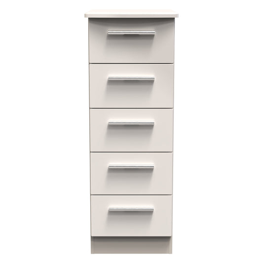 Knightsbridge Tall Tallboy Off-White 5 Drawers 108cm
