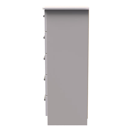 Knightsbridge Tall Tallboy Off-White 5 Drawers 108cm