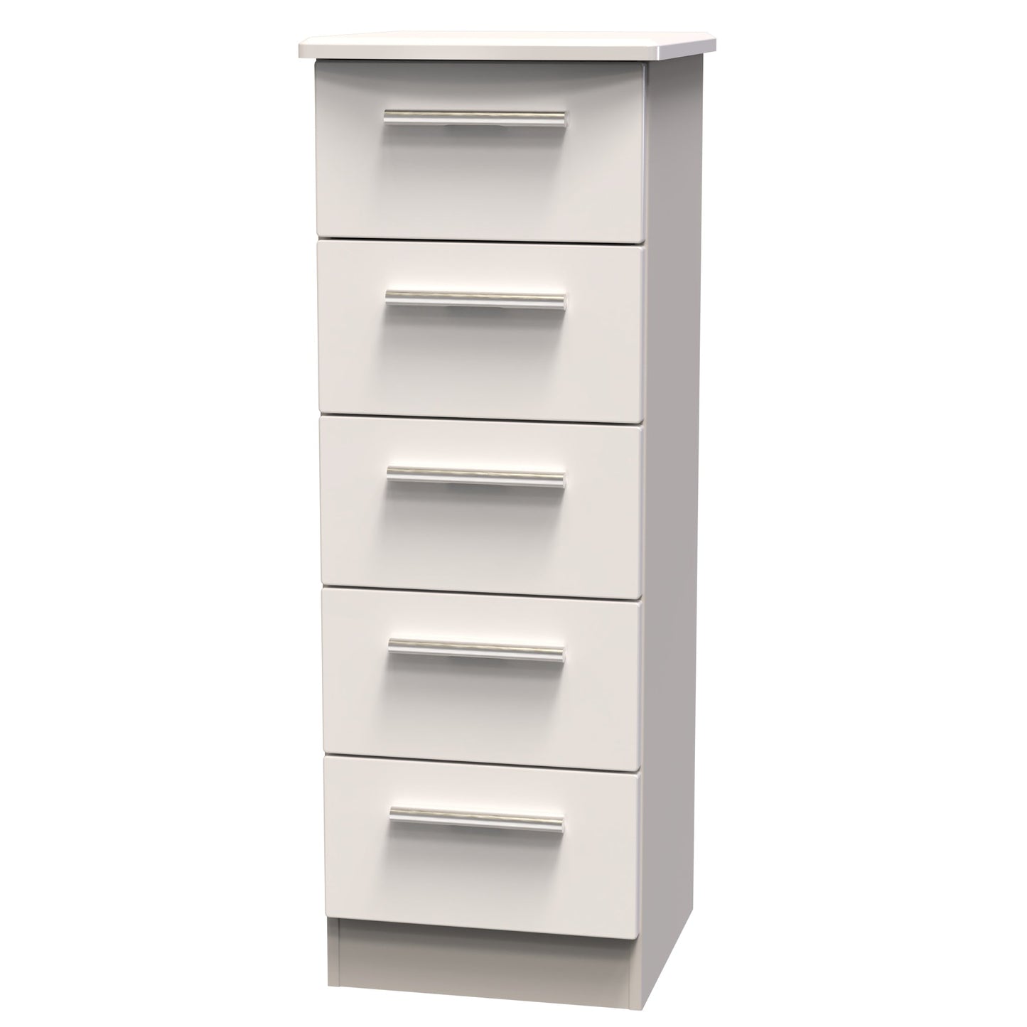 Knightsbridge Tall Tallboy Off-White 5 Drawers 108cm