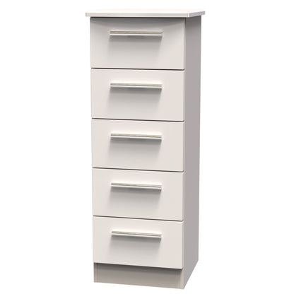 Knightsbridge Tall Tallboy Off-White 5 Drawers 108cm