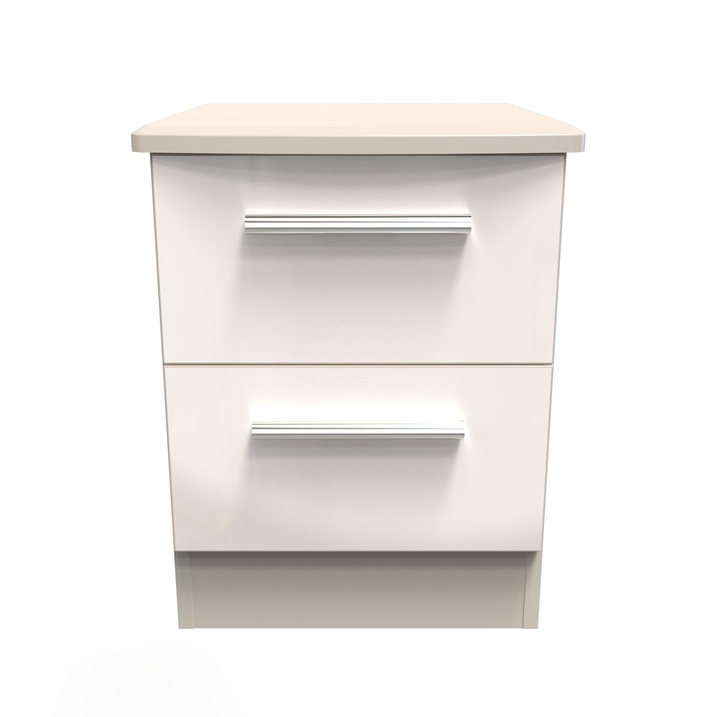 Knightsbridge Bedside Table Off-White 2 Drawers 51cm