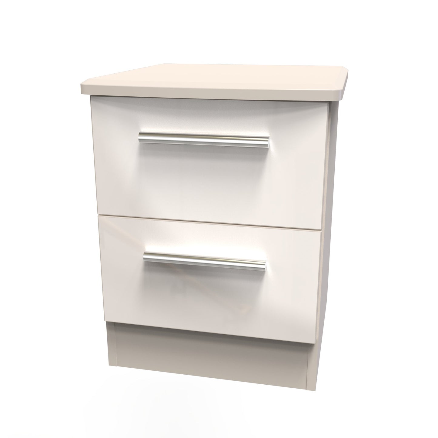 Knightsbridge Bedside Table Off-White 2 Drawers 51cm