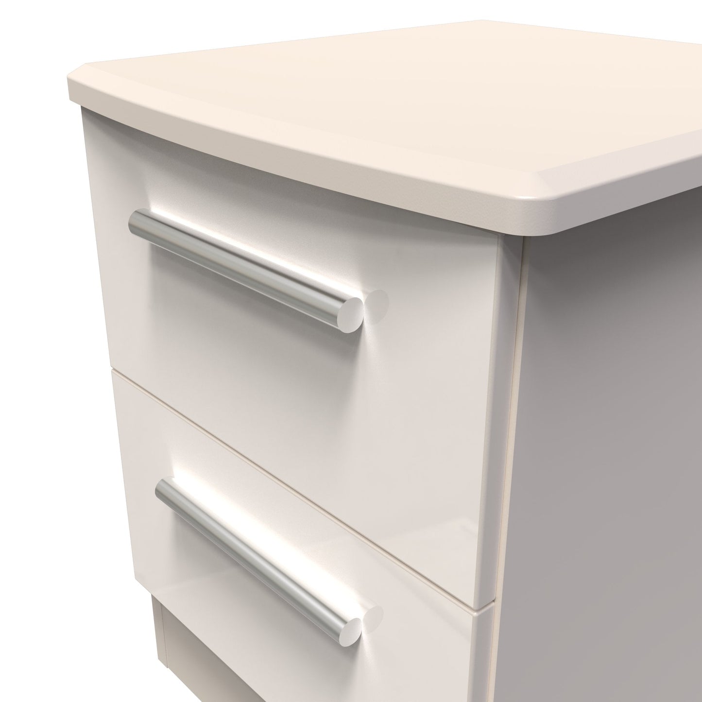 Knightsbridge Bedside Table Off-White 2 Drawers 51cm
