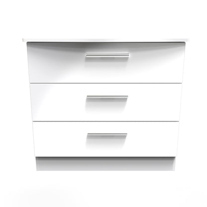 Knightsbridge Chest of Drawers White 3 Drawers 77cm