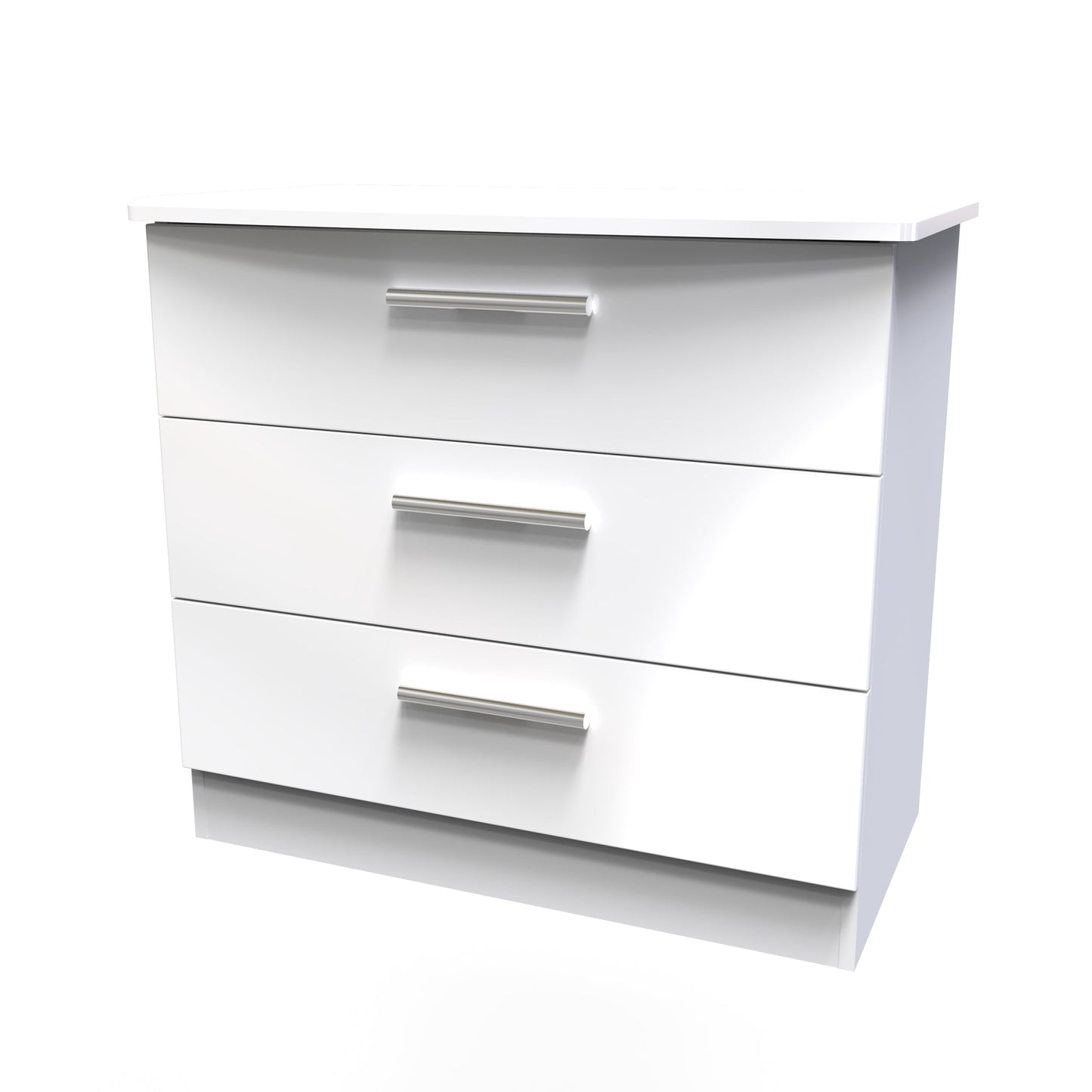Knightsbridge Chest of Drawers White 3 Drawers 77cm