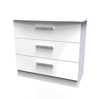 Knightsbridge Chest of Drawers White 3 Drawers 77cm