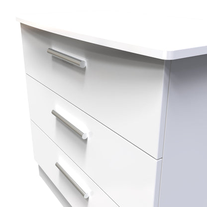 Knightsbridge Chest of Drawers White 3 Drawers 77cm