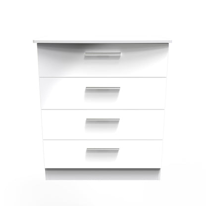 Knightsbridge Chest of Drawers White 4 Drawers 89cm