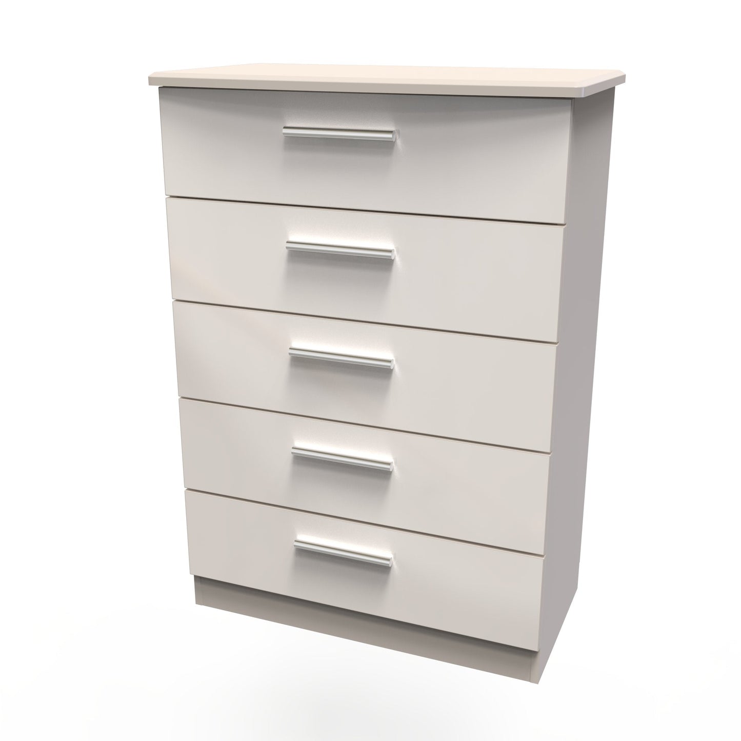 Knightsbridge Tall Chest of Drawers Off-White 5 Drawers 108cm