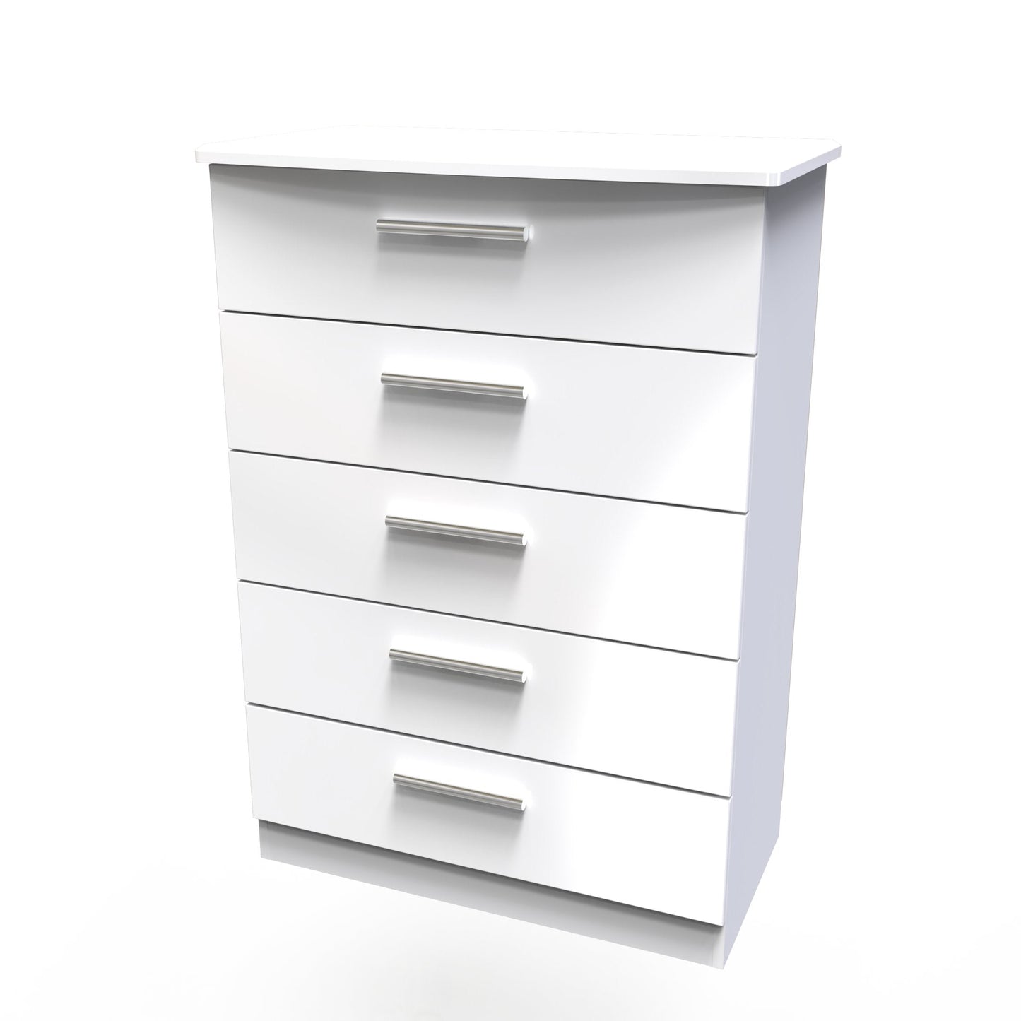 Knightsbridge Tall Chest of Drawers White 5 Drawers 108cm