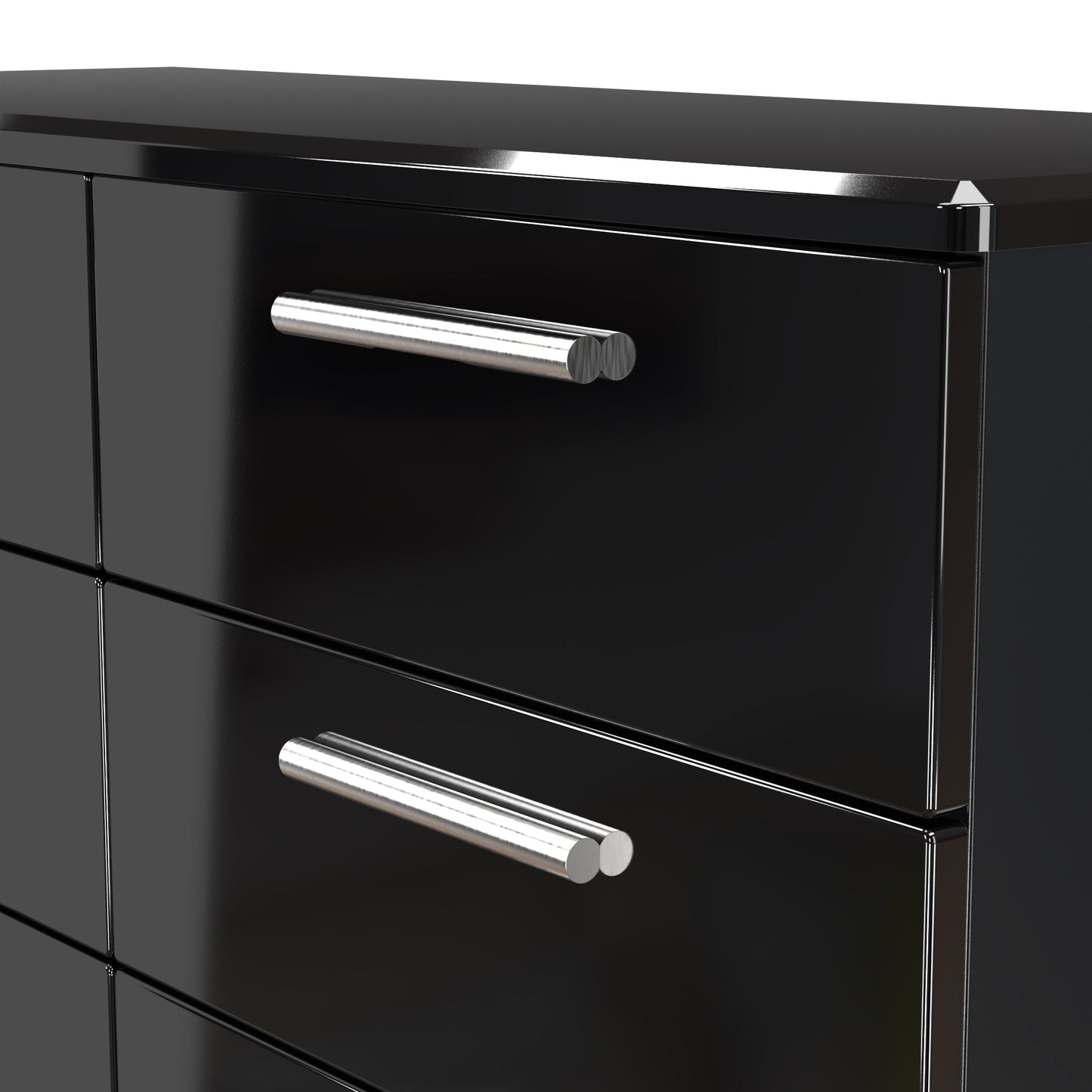 Knightsbridge Large Chest of Drawers Black 6 Drawers 112cm