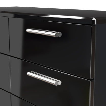 Knightsbridge Large Chest of Drawers Black 6 Drawers 112cm