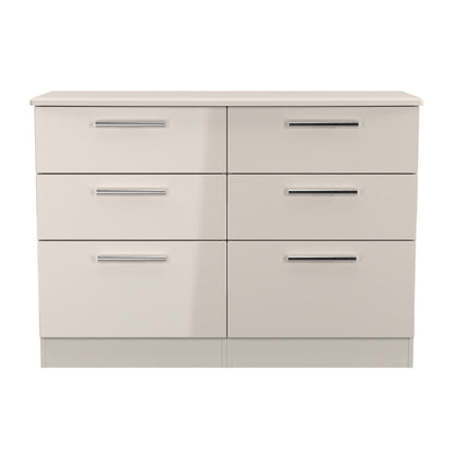 Knightsbridge Large Chest of Drawers Off-White 6 Drawers 112cm