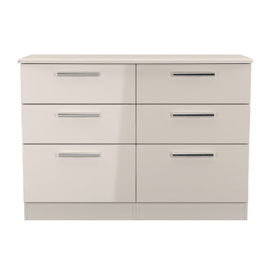 Knightsbridge Large Chest of Drawers Off-White 6 Drawers 112cm
