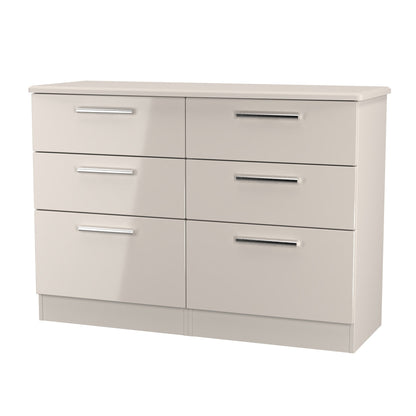 Knightsbridge Large Chest of Drawers Off-White 6 Drawers 112cm